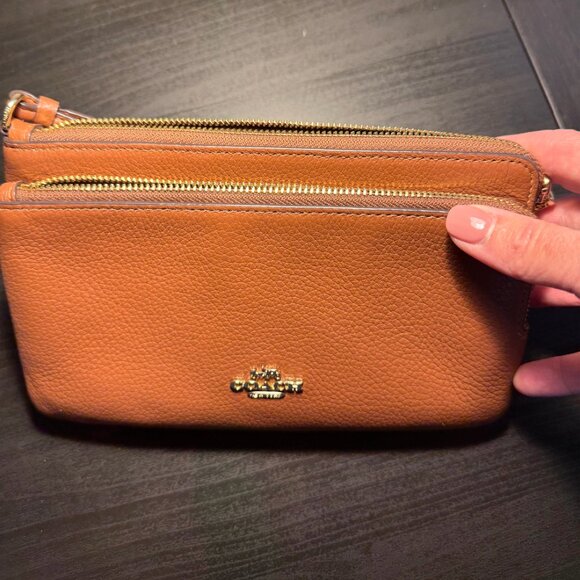 Coach Leather Double Zip Wallet/Wristlet - Picture 1 of 5